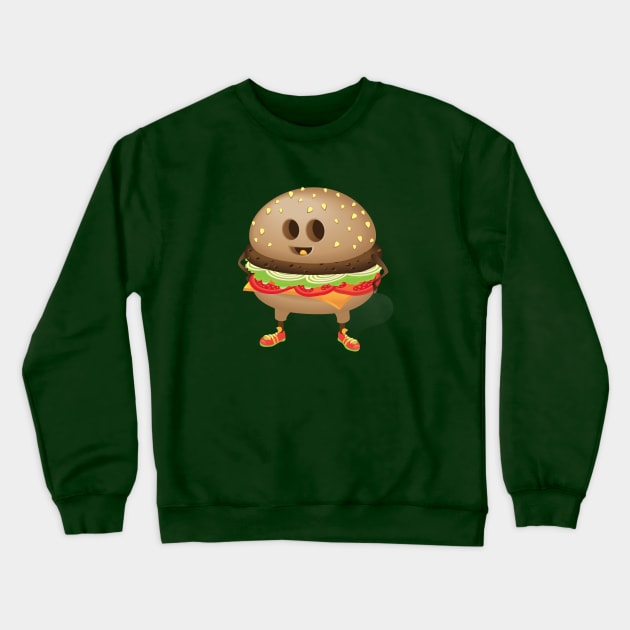 Happy Hamburger Crewneck Sweatshirt by OlyaYang